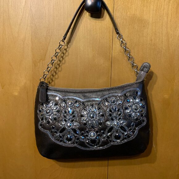Brighton Handbags - Brighton Angelina Jeweled pewter bag EUC
